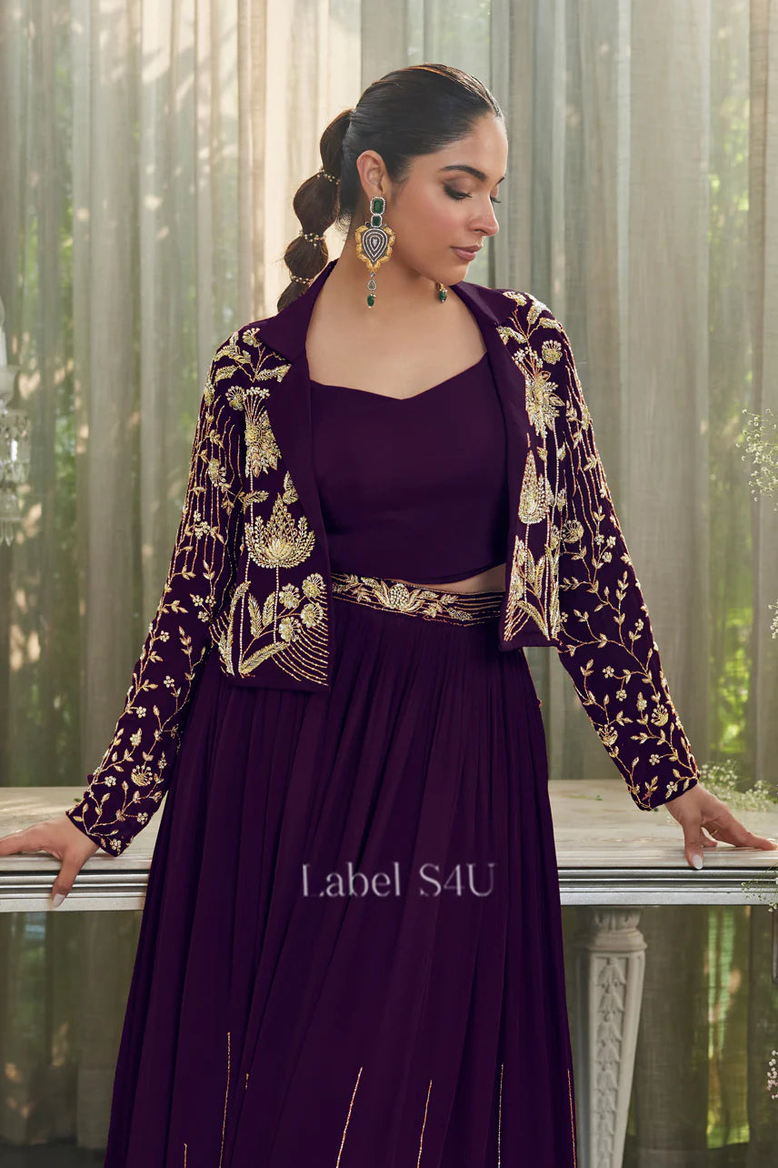 Plum Royale Jacket Set