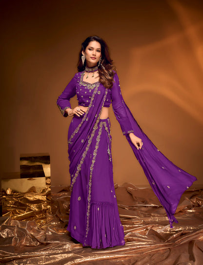 Violet Grace Drape Saree