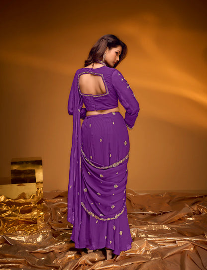 Violet Grace Drape Saree