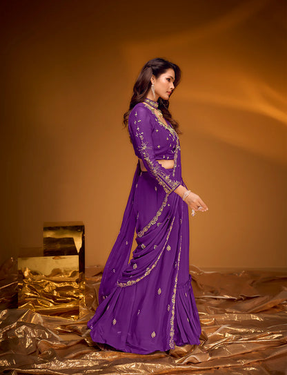 Violet Grace Drape Saree