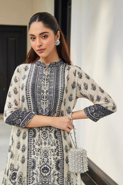 Ivory Noir Blockprint Kurta Set