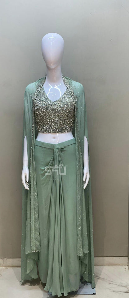 Mint Crystal Drape Set