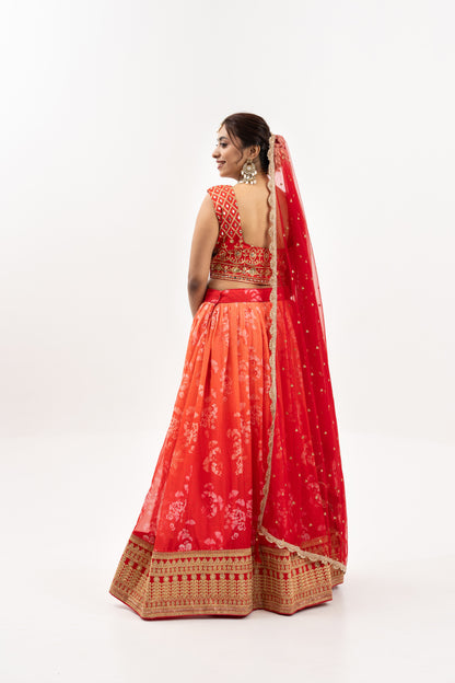 Crimson Sunrise Bridal Lehenga Set
