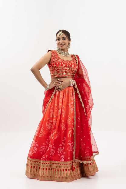 Crimson Sunrise Bridal Lehenga Set