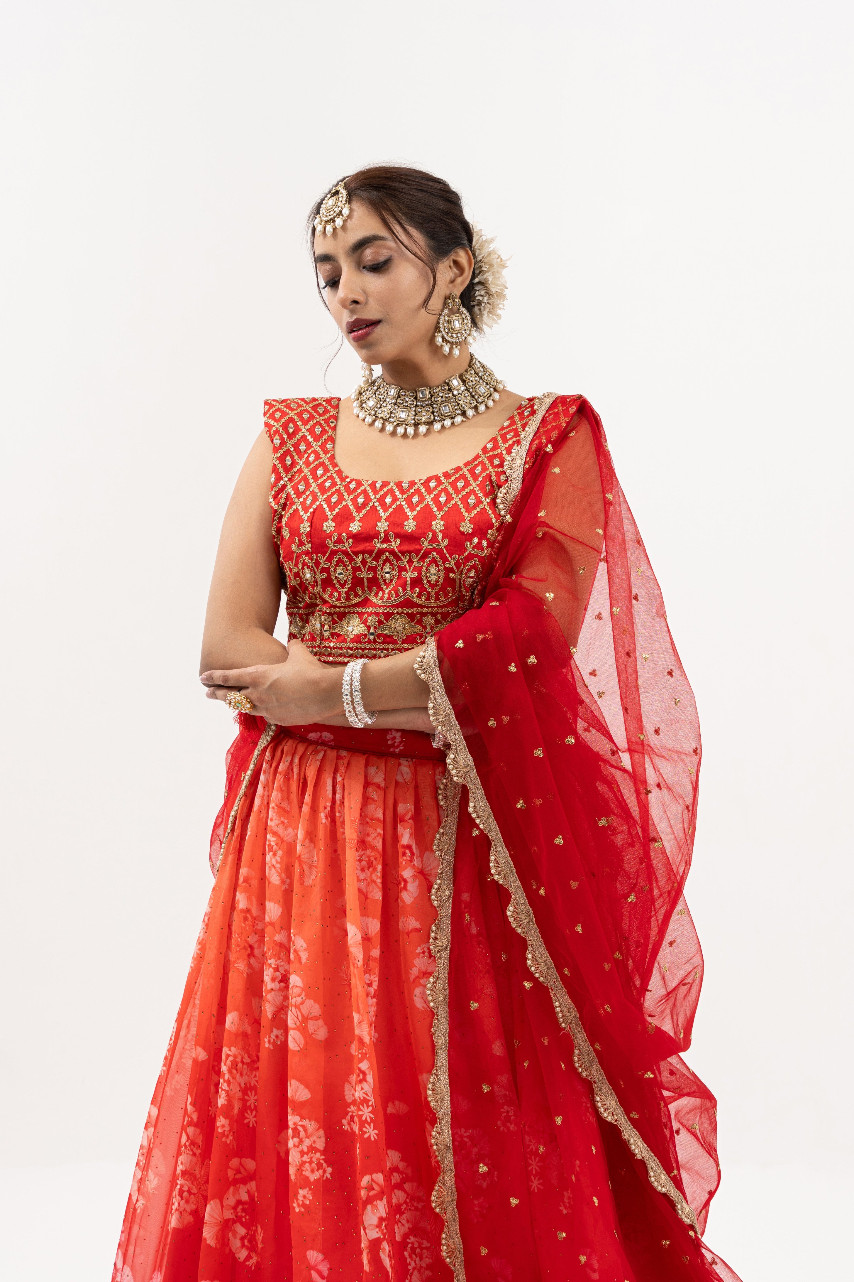 Crimson Sunrise Bridal Lehenga Set