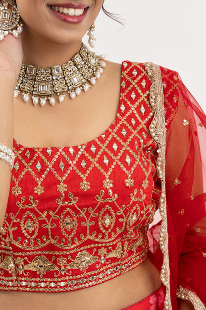 Crimson Sunrise Bridal Lehenga Set