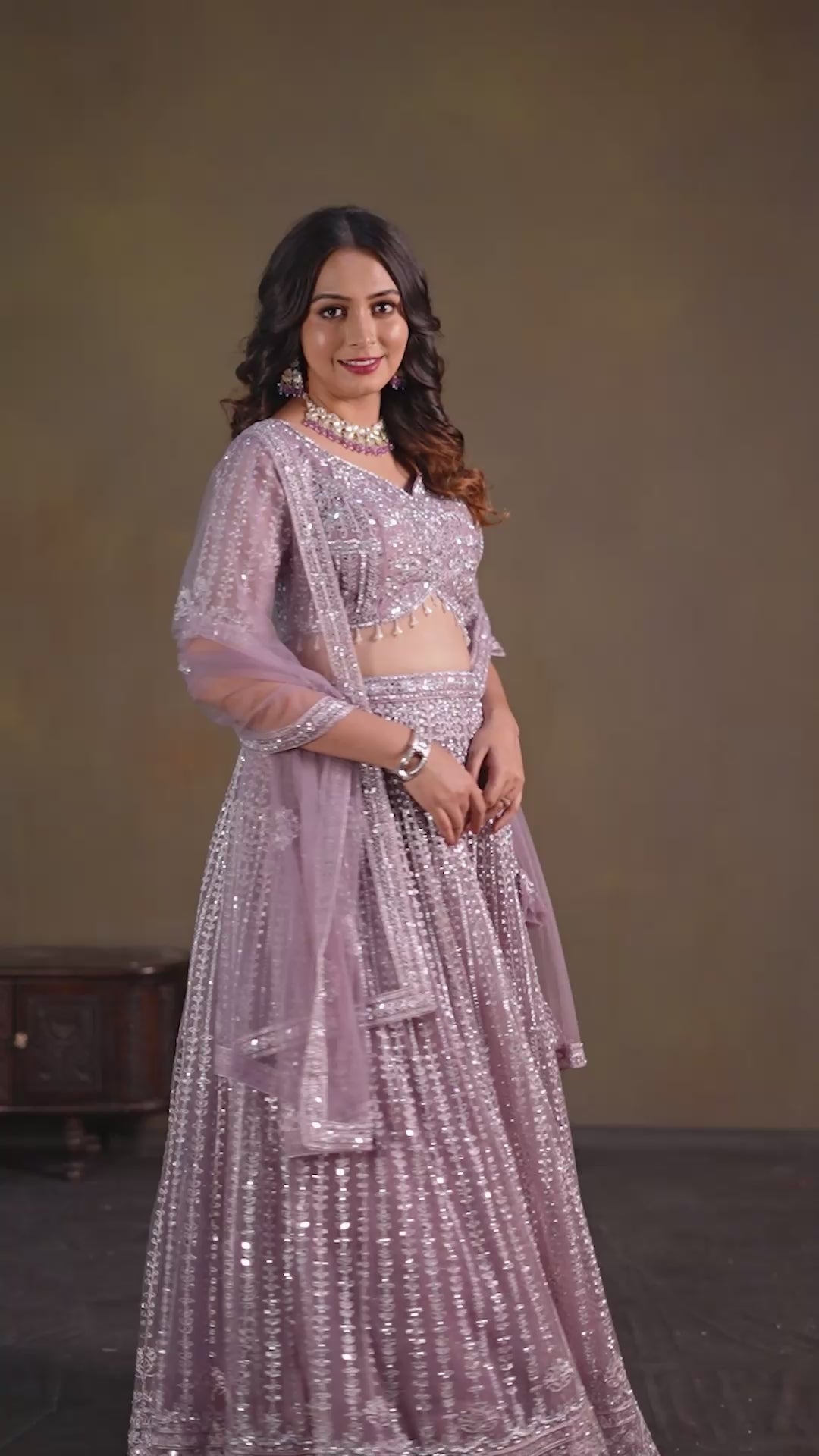 Blush Crystal Lehenga Set