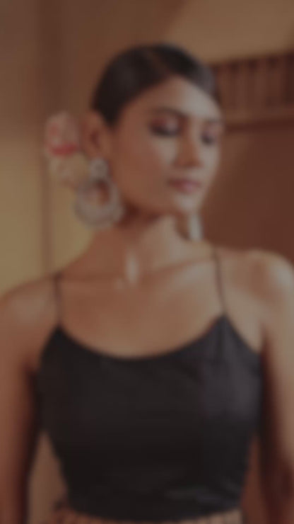 Noir Bloom Palazzo Set