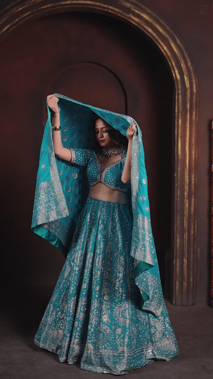 Teal Regal Lehenga